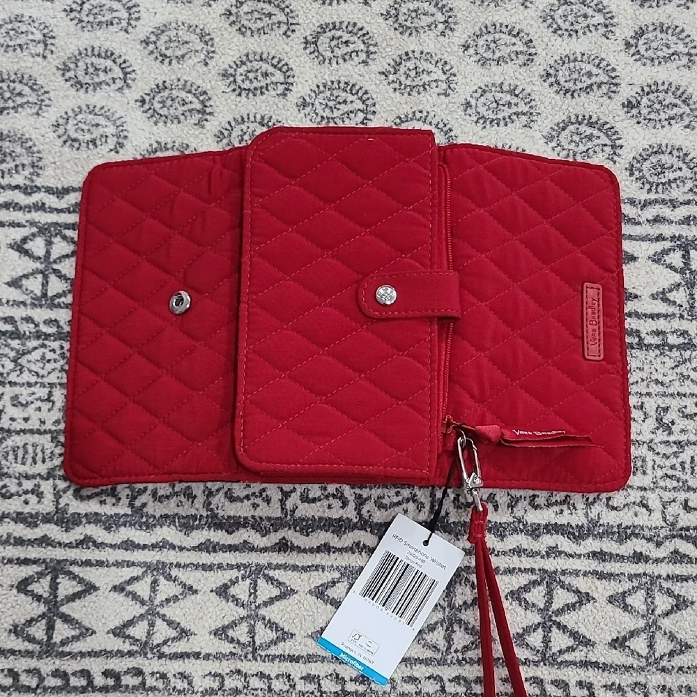 Vera Bradley  RFID Smartphone Wristlet Tango Red Wallet.